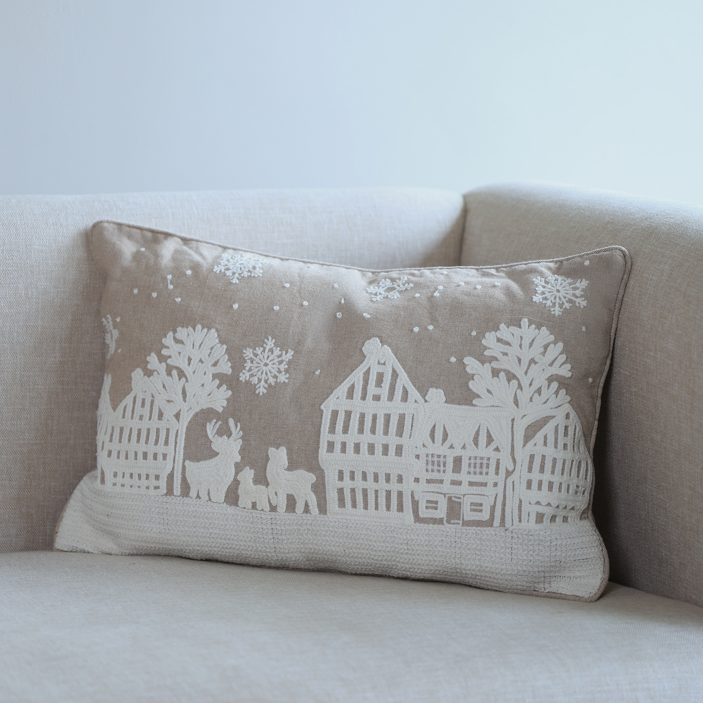 Festive Glow Cotton Chambray Cushion