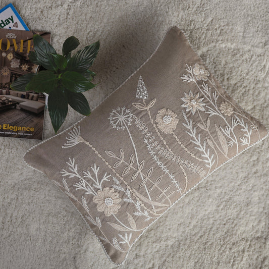 SpringTime Cotton Embroidered Cushion