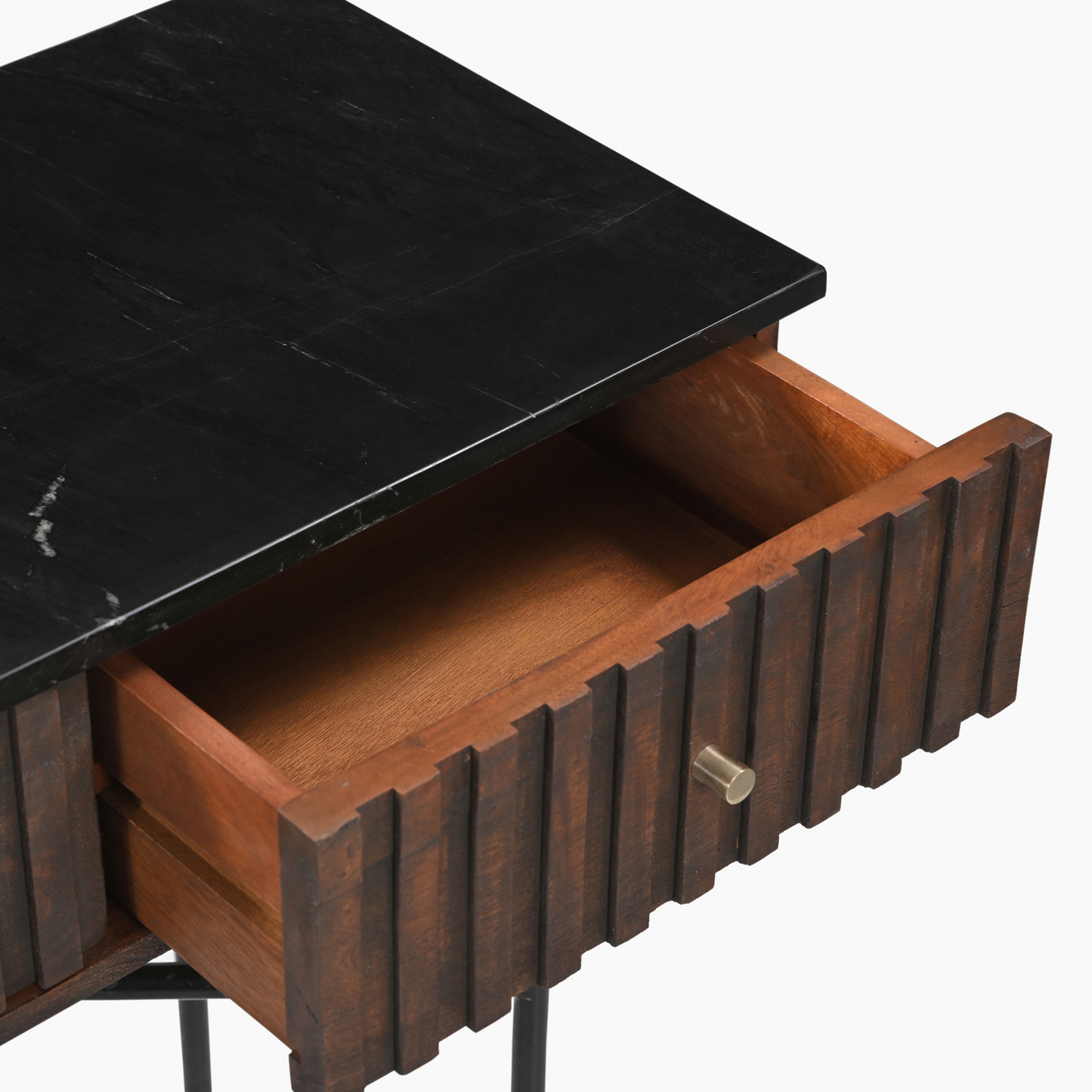 Derek Marble Top Three Drawer Console Table
