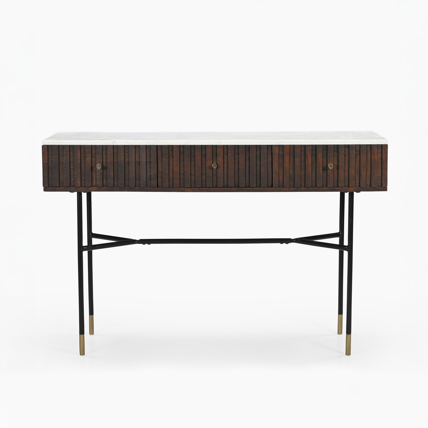 Derek Marble Top Three Drawer Console Table