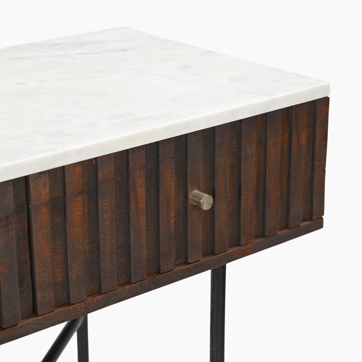 Derek Marble Top Three Drawer Console Table