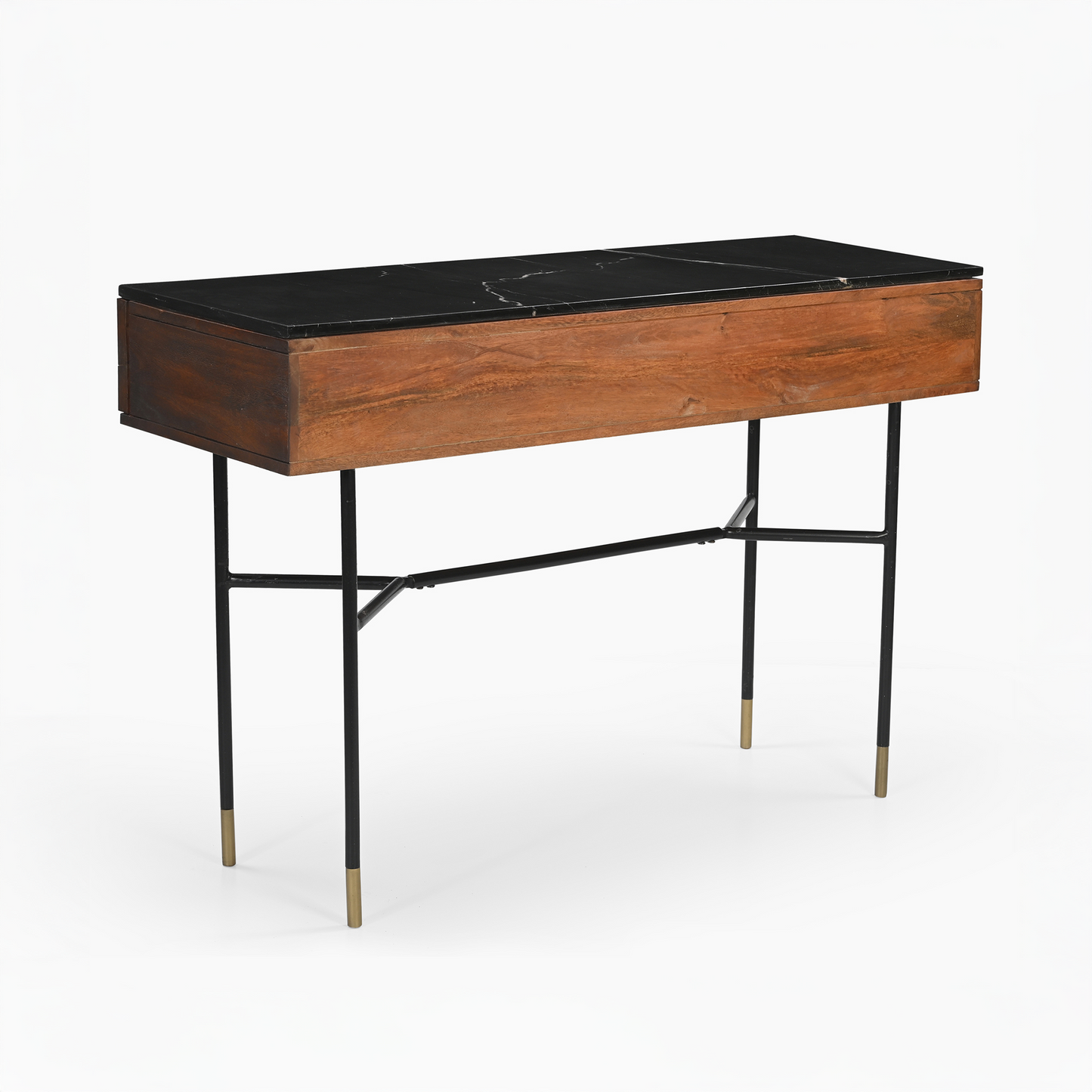 Derek Marble Top Three Drawer Console Table