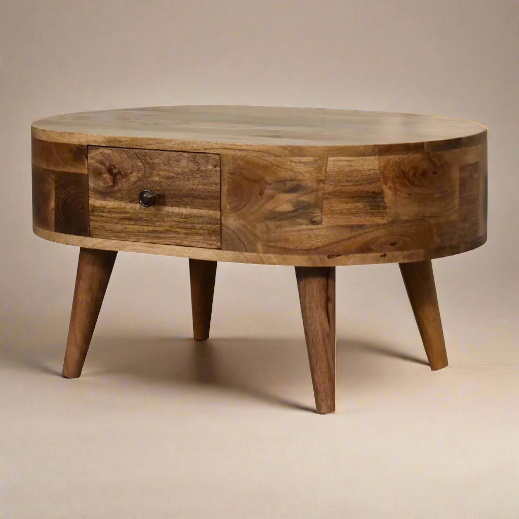 Mini Oak-ish Rounded Coffee Table