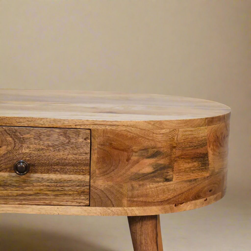 Mini Oak-ish Rounded Coffee Table