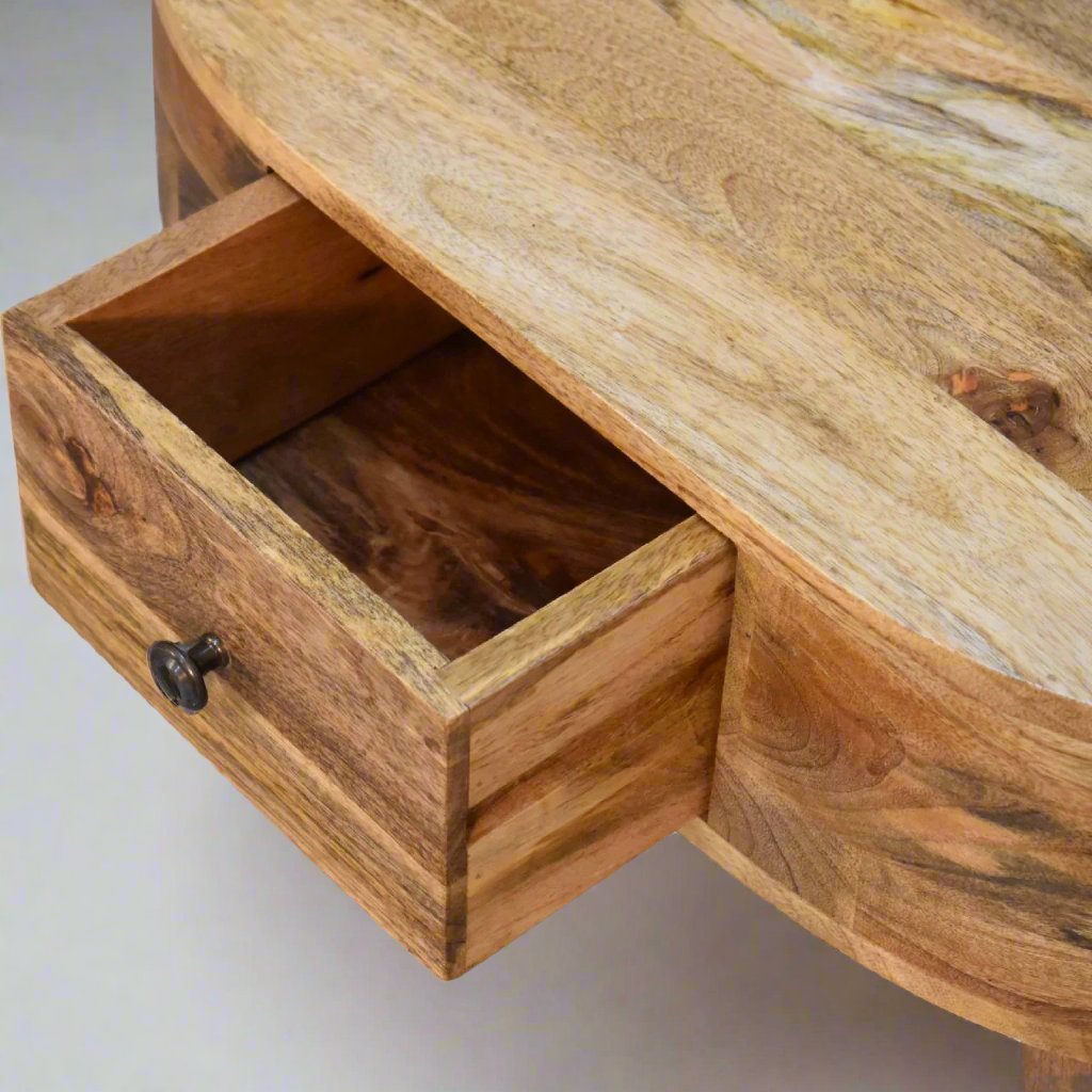 Mini Oak-ish Rounded Coffee Table