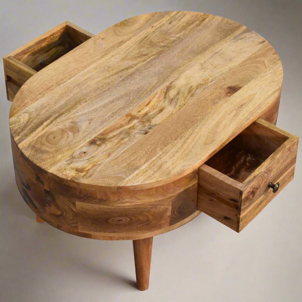 Mini Oak-ish Rounded Coffee Table