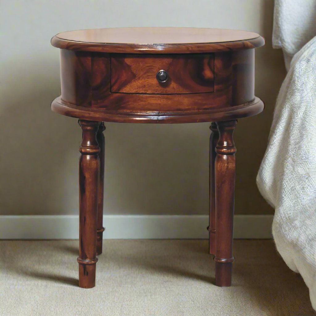 Honey finish Turned Leg Bedside