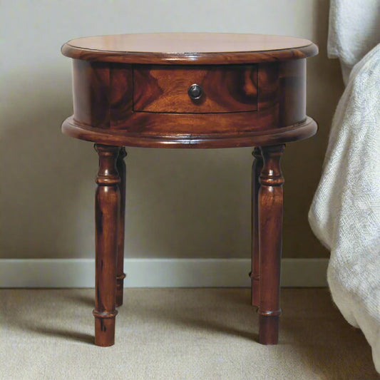 Honey finish Turned Leg Bedside