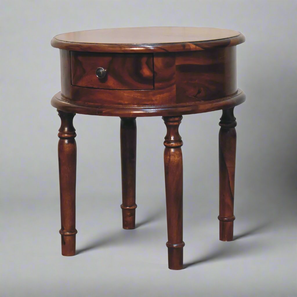 Honey finish Turned Leg Bedside