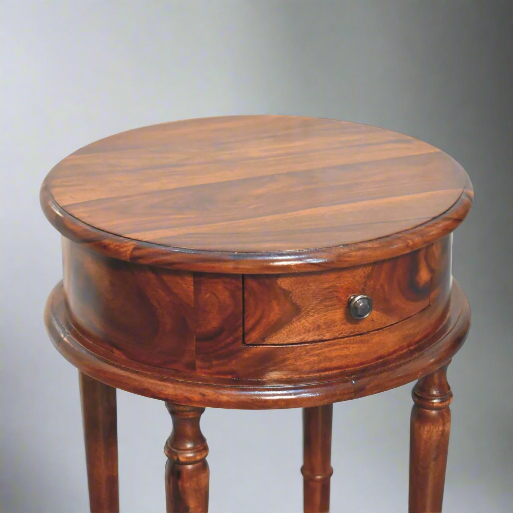 Honey finish Turned Leg Bedside