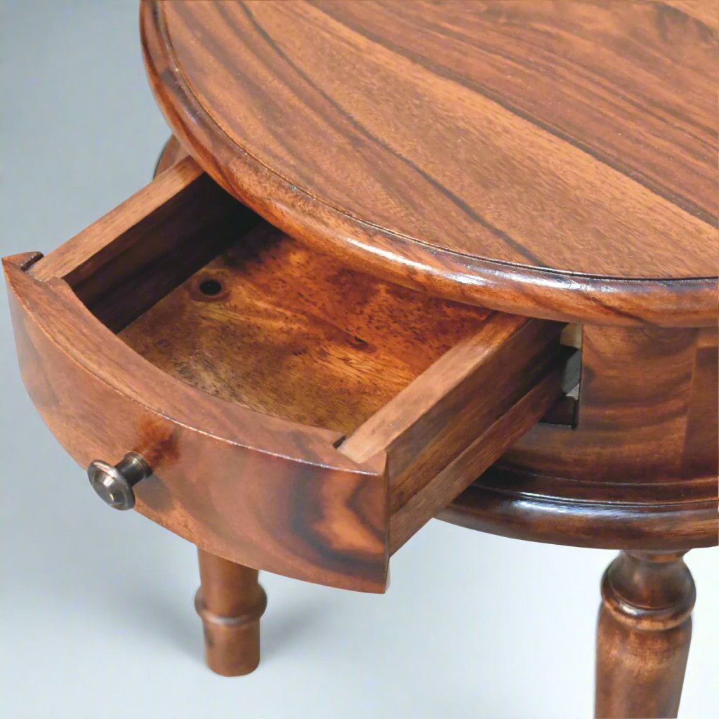Honey finish Turned Leg Bedside