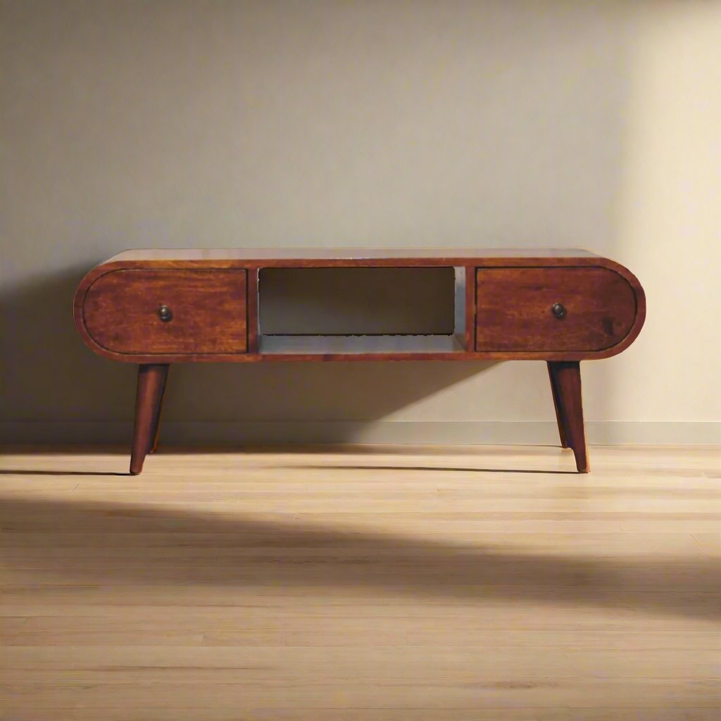 Chestnut Circular TV Unit