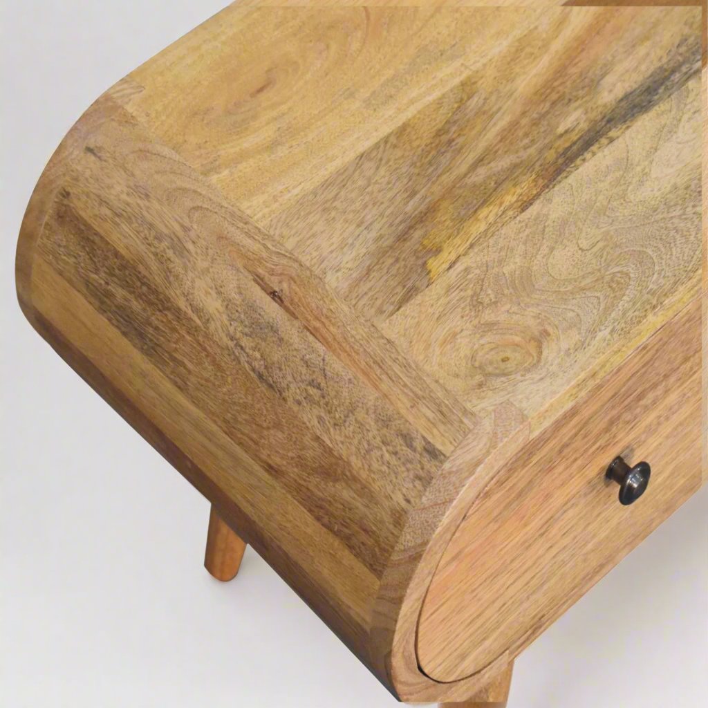Oak-ish Circular TV Unit