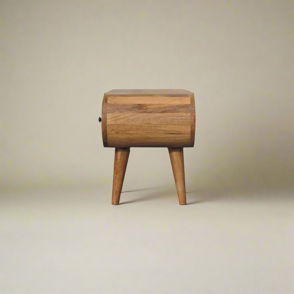 Oak-ish Circular TV Unit