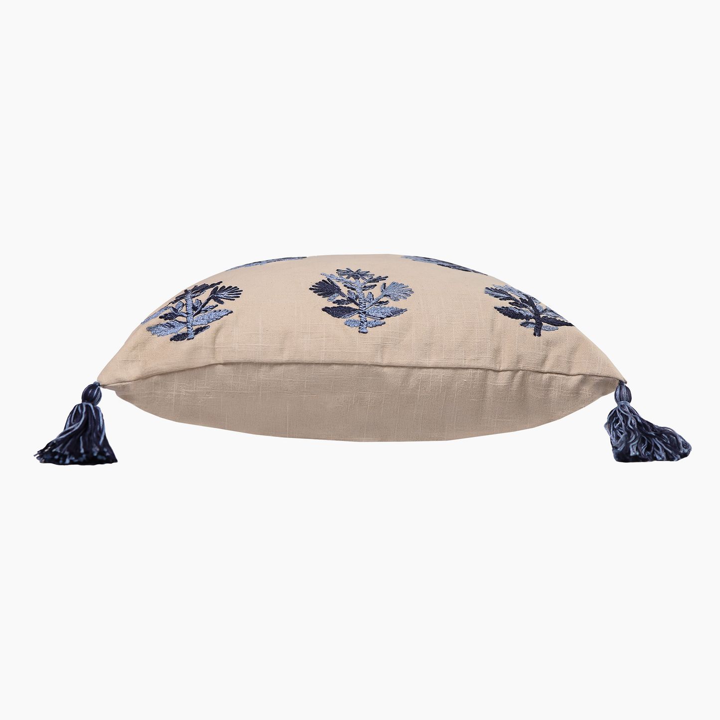 Daisy Embroidered Cotton Cushion