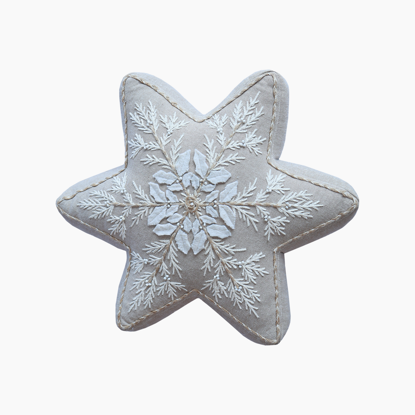 Joyful Star Cotton Chambray Cushion