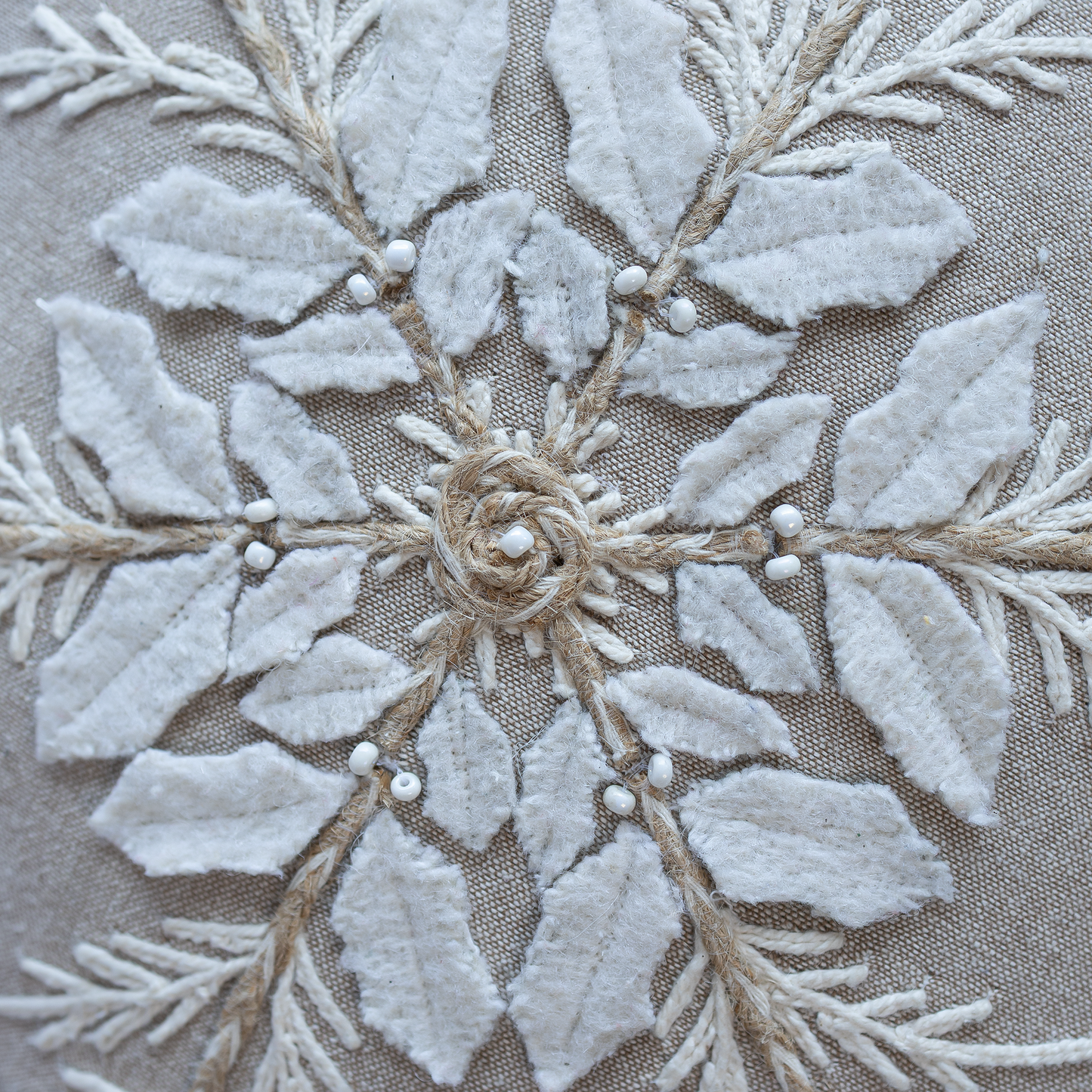 Joyful Star Cotton Chambray Cushion
