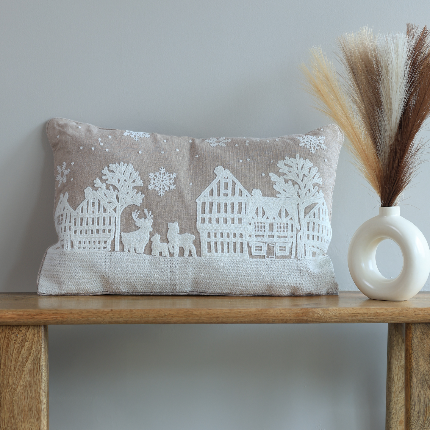 Festive Glow Cotton Chambray Cushion
