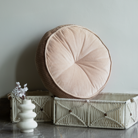Peach Glory Cotton Velvet Cushion