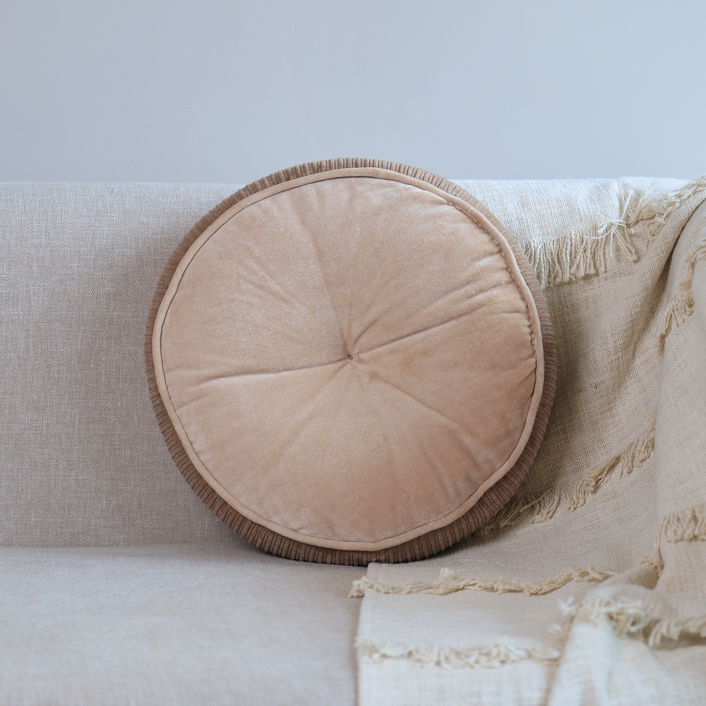 Peach Glory Cotton Velvet Cushion