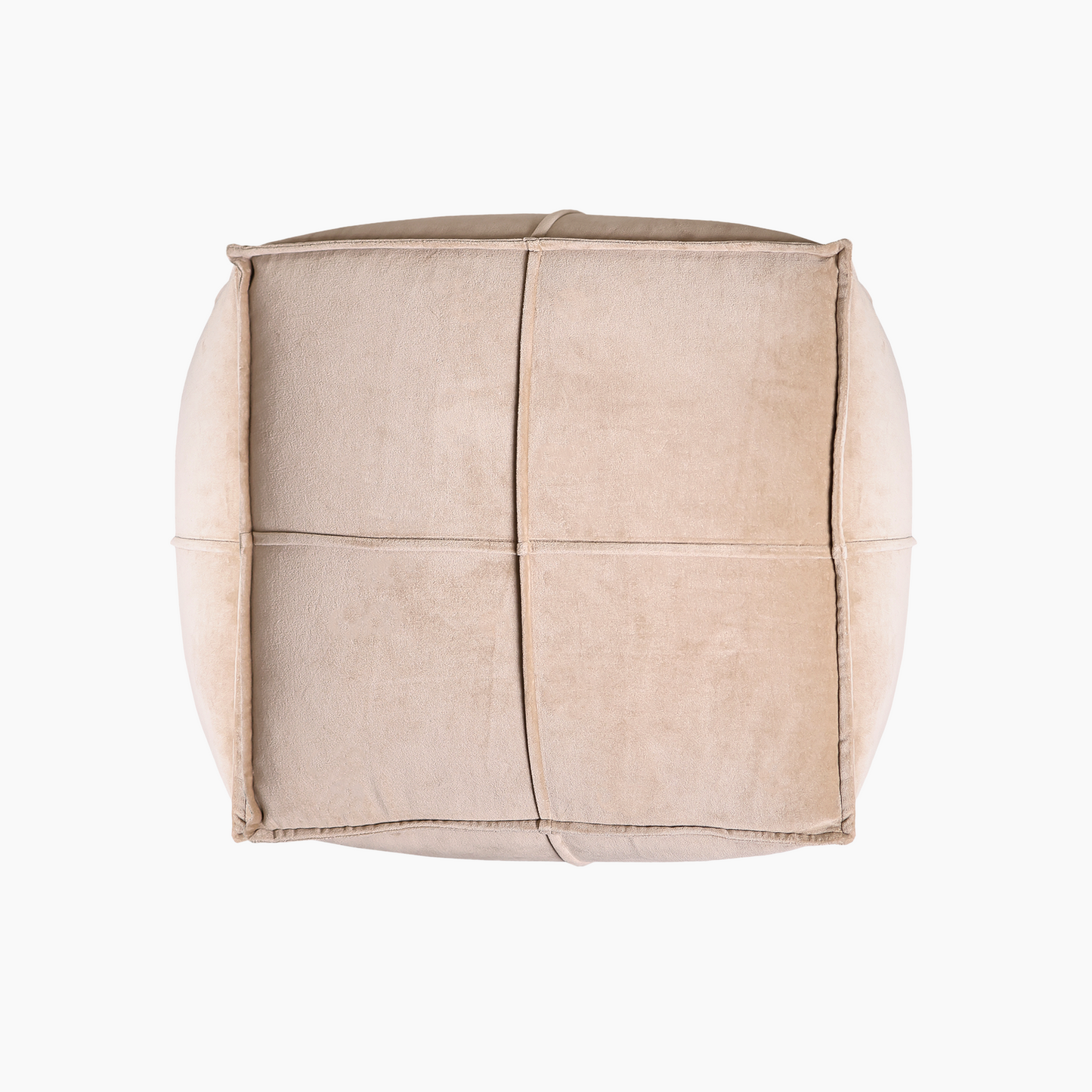 Tomos Beige Cotton Pouffe