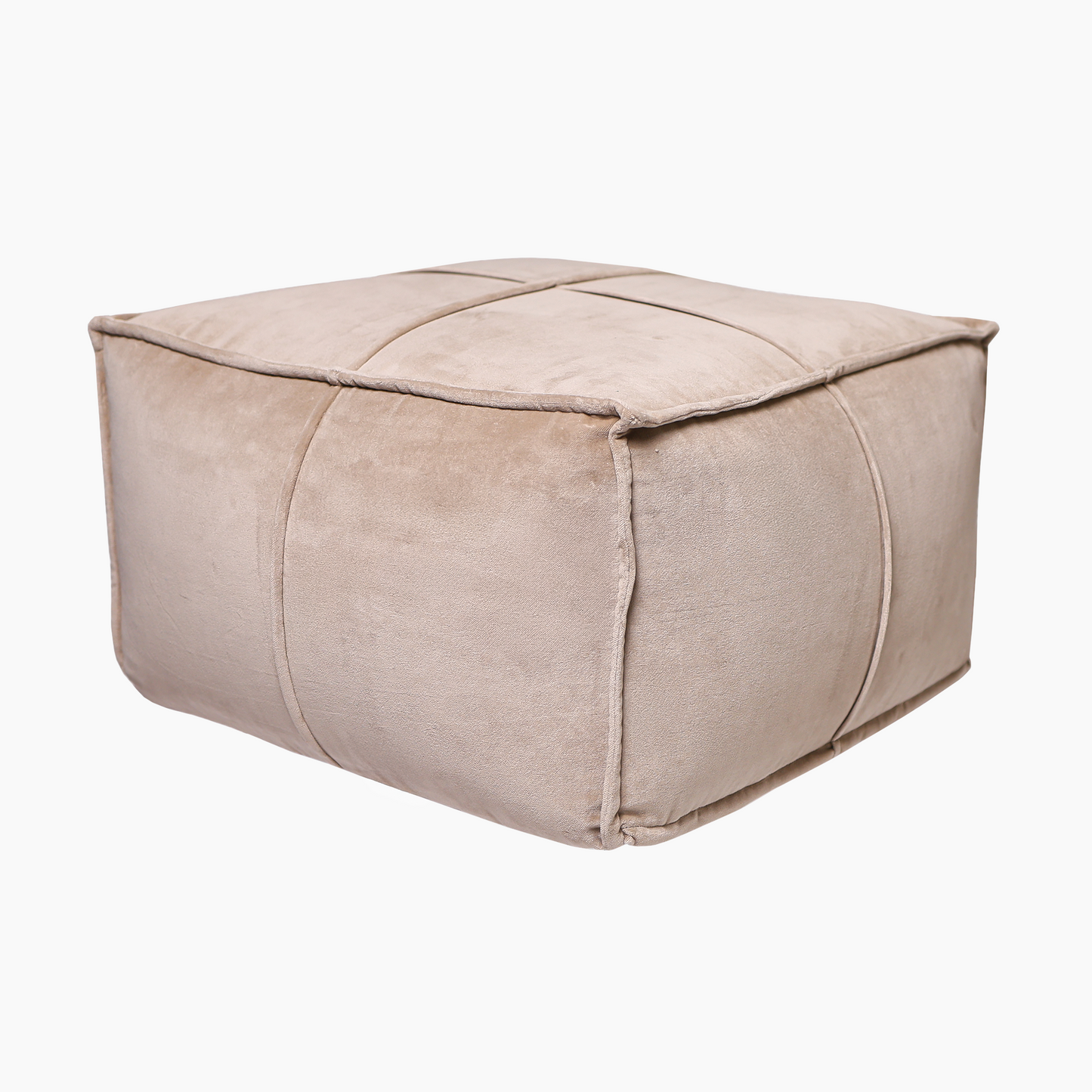 Tomos Beige Cotton Pouffe