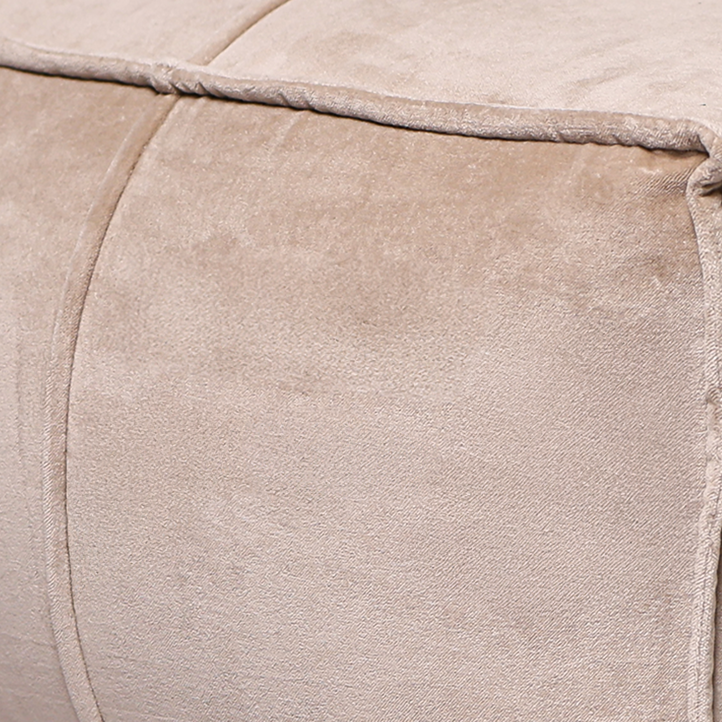 Tomos Beige Cotton Pouffe