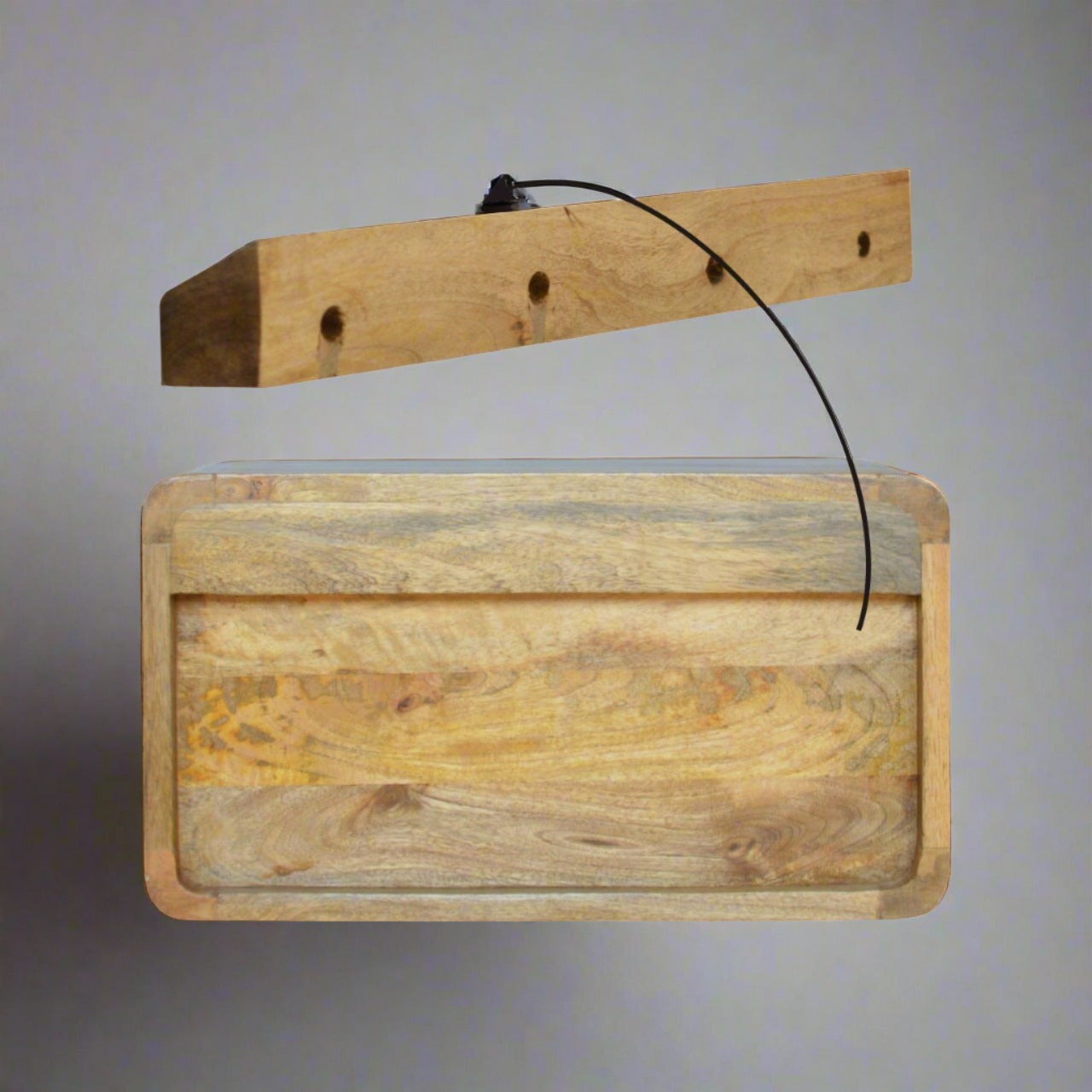 Oak-ish 2 Drawer Floating Bedside