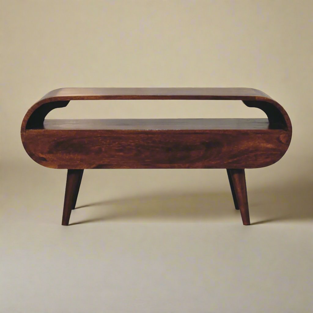 Chestnut Circular TV Stand