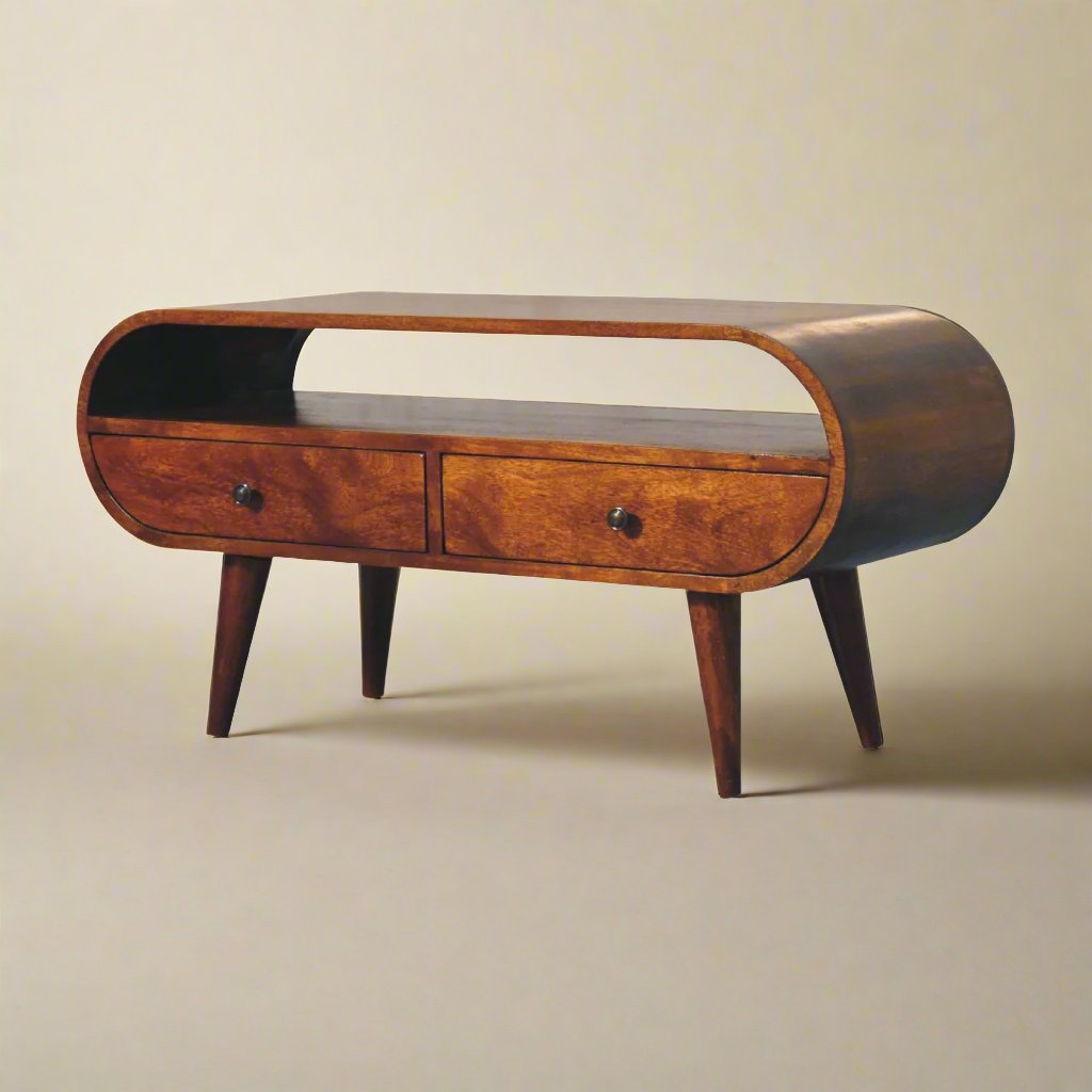 Chestnut Circular TV Stand