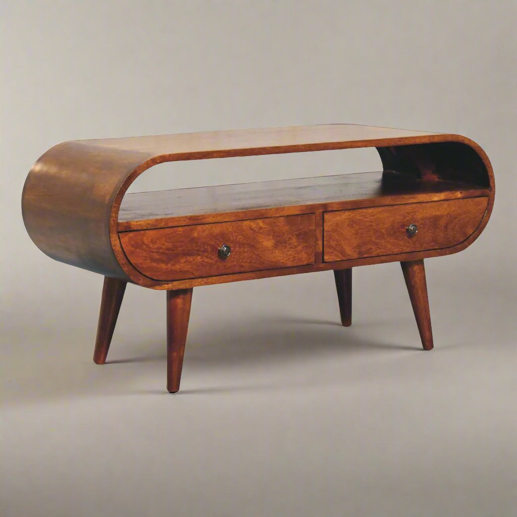 Chestnut Circular TV Stand